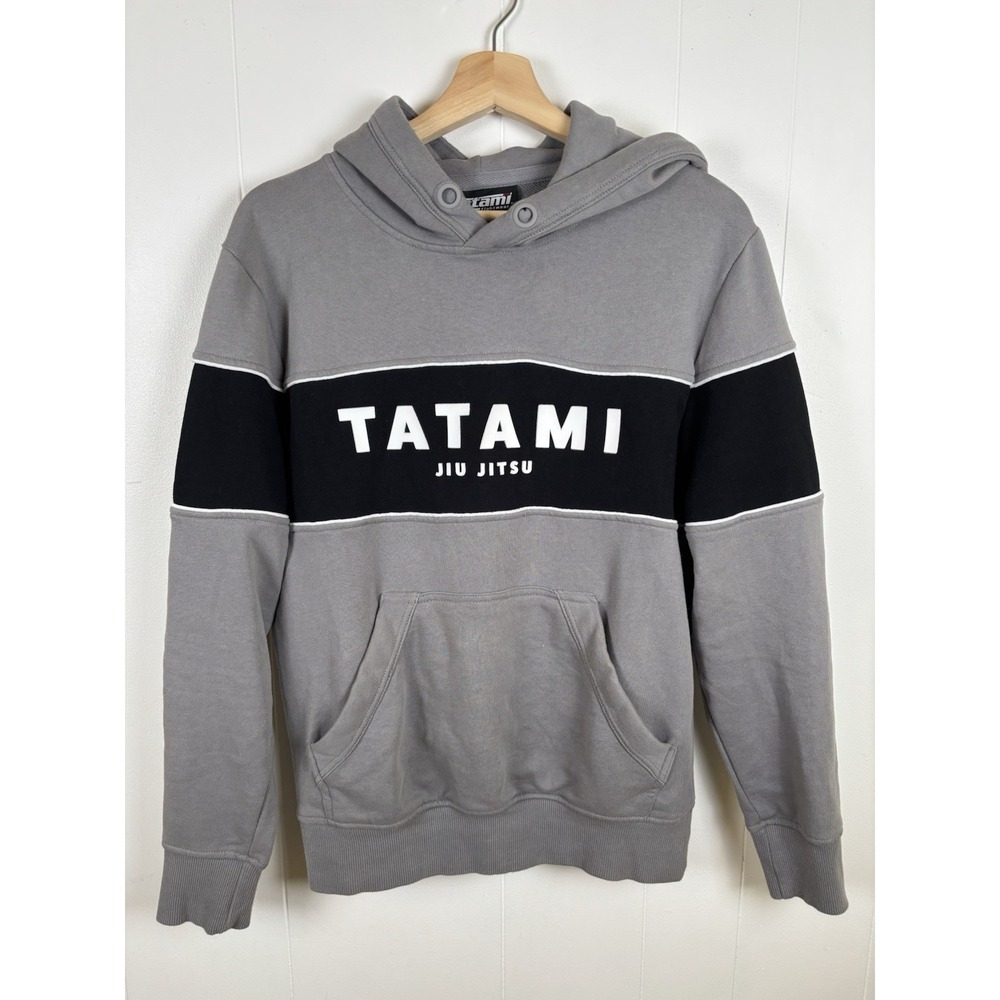 Tatami Jiu-Jitsu Sz Small Fightwear Gray and Black Pullover Hoodie Martial Arts